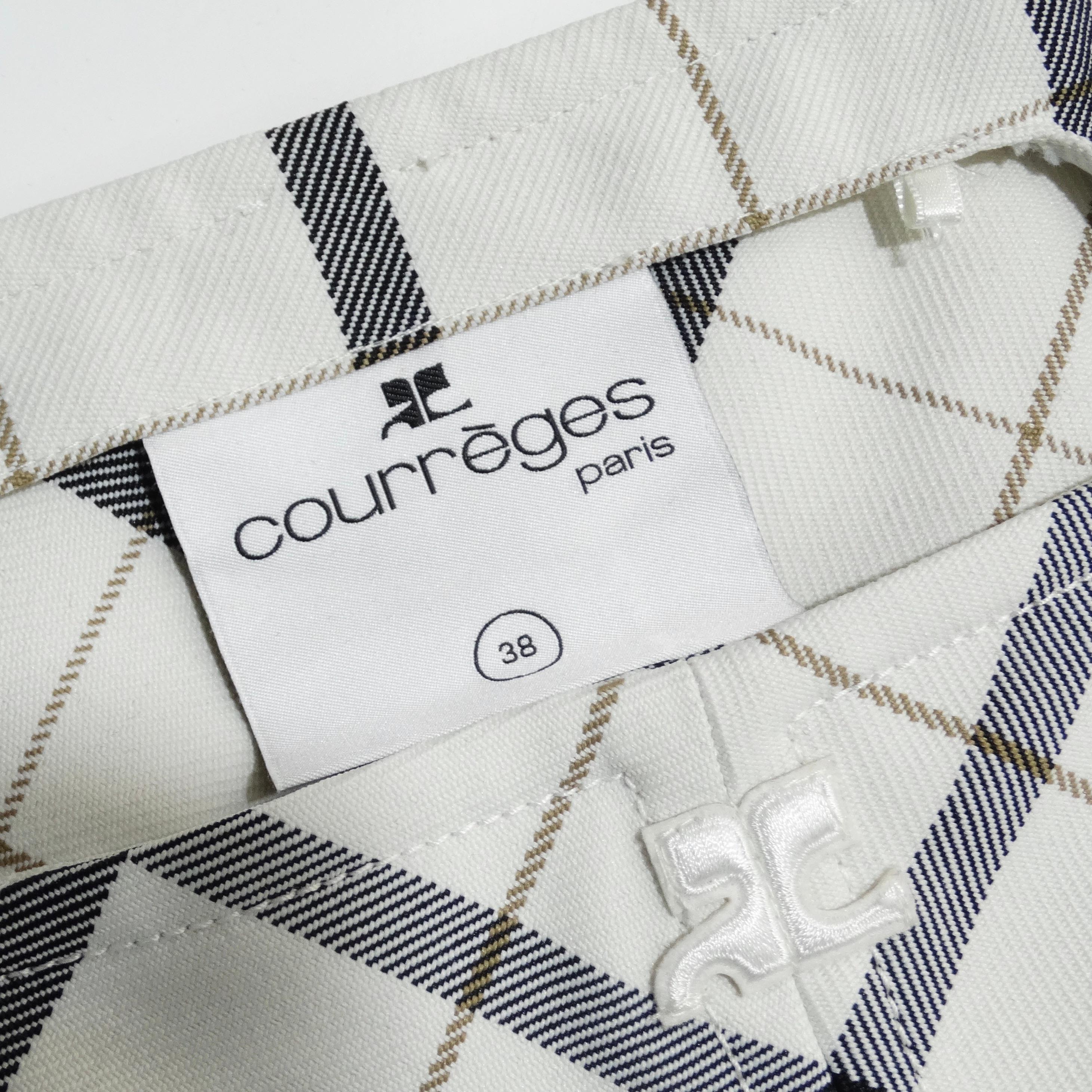 Courrèges Embroidered Logo Checked Tank Top For Sale 4