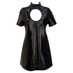 Courrèges Fall 2023 Vinyl Short Sleeve Mock Neck Mini Dress