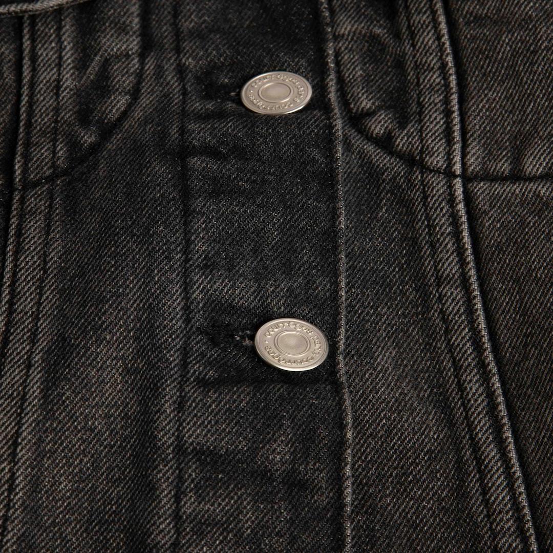 Noir Courrèges Veste oversize en denim délavé gris Taille S en vente