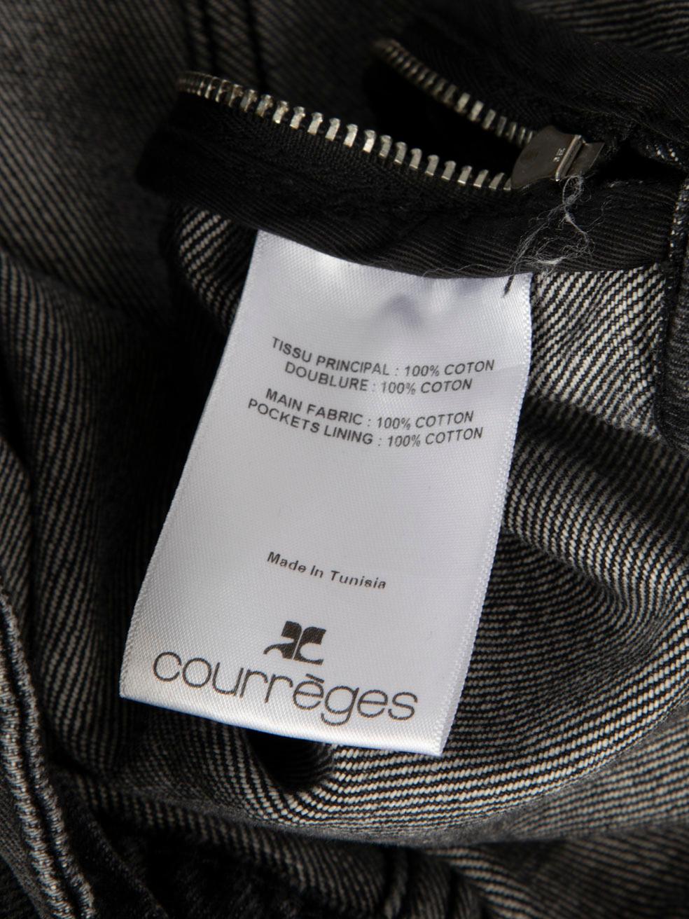 Courrèges Veste oversize en denim délavé gris Taille S en vente 1
