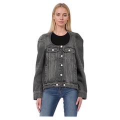Courrèges Grey Faded Denim Oversized Jacket Size S