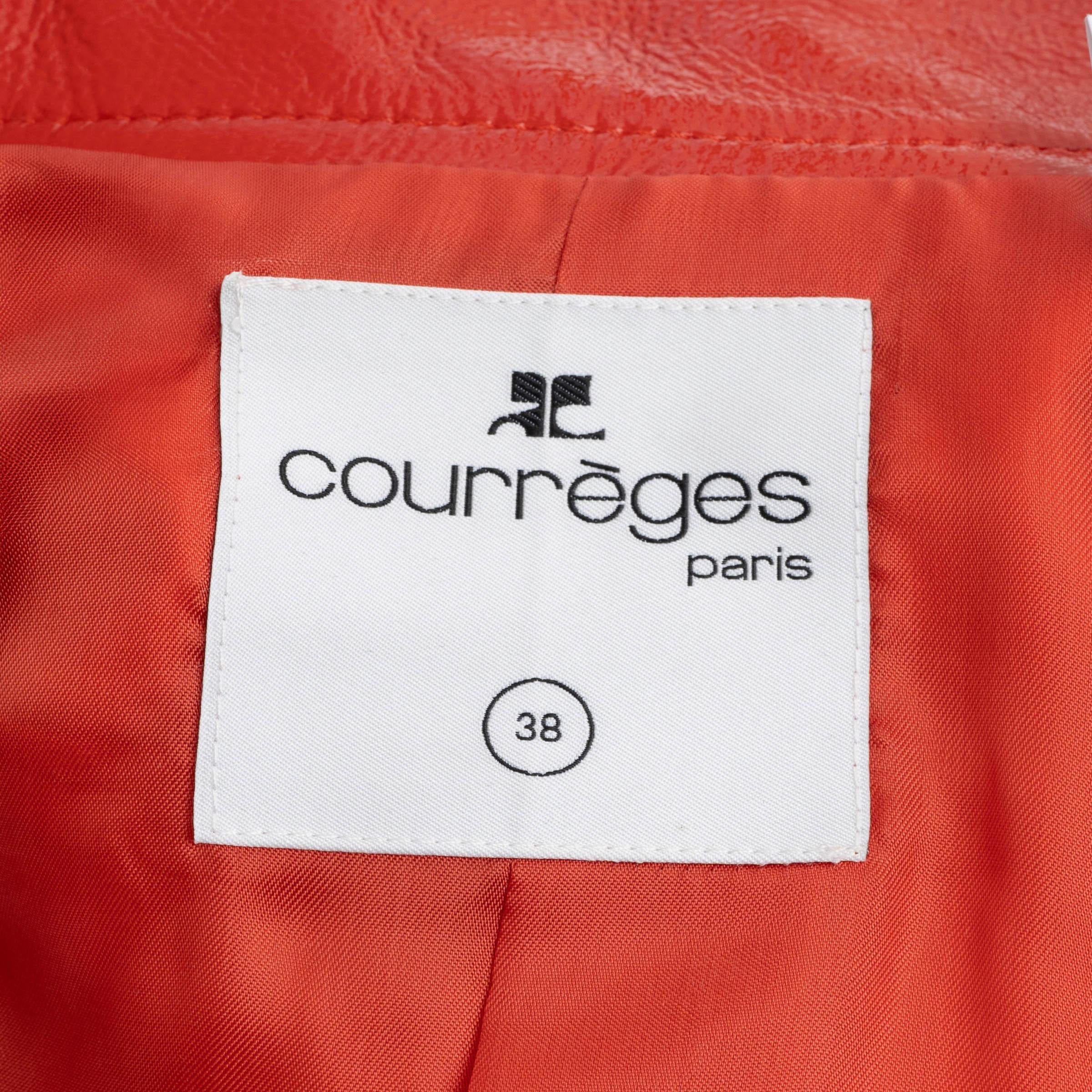 COURREGES Heritage rojo ICONIC VINYL CROPPED Chaqueta 38 S en venta 1