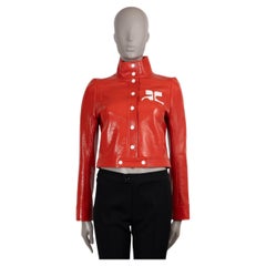 COURREGES Heritage rojo ICONIC VINYL CROPPED Chaqueta 38 S