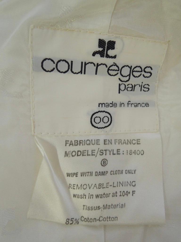 Courreges Iconic White Cropped Logo Jacket For Sale 6