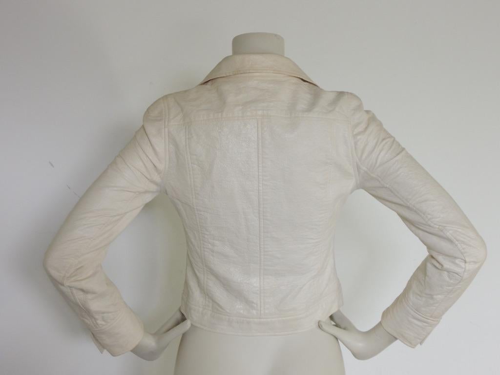 Courreges Iconic White Cropped Logo Jacket For Sale 1