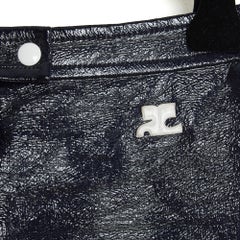 Courrèges Jupe Reedition FR36 Black Vinyl Iconic Mini Skirt UK8 US6 Courreges