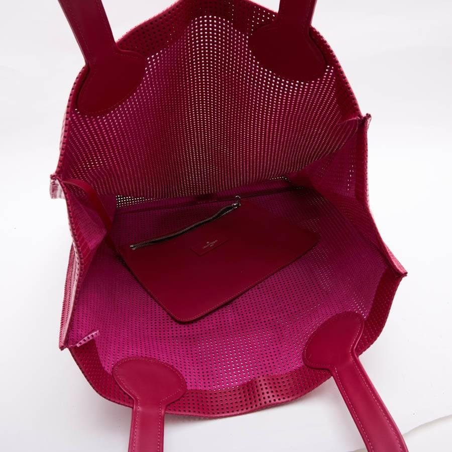 COURREGES Large Tote Bag in Perforated Pink Leather 1