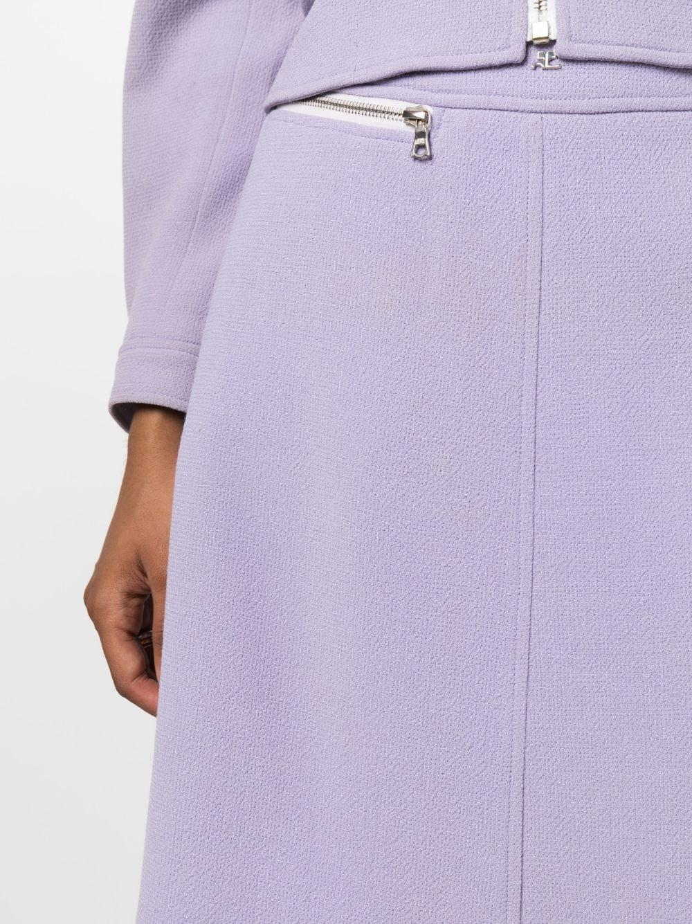 Courreges Lilac Wool Skirt Suit Size 40 fr 2