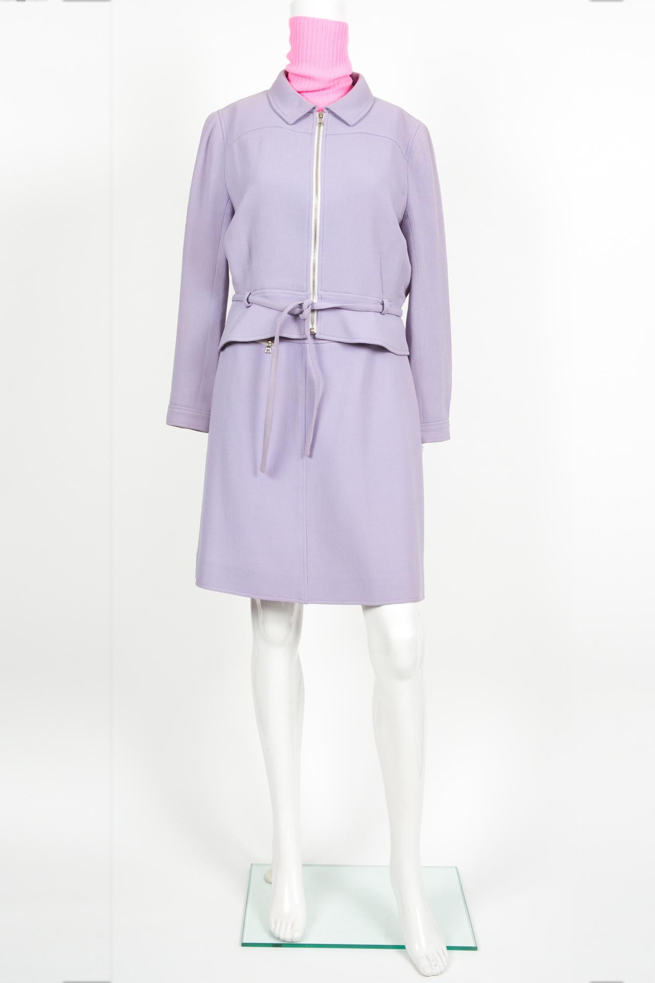 Courreges Lilac Wool Skirt Suit Size 40 fr 5