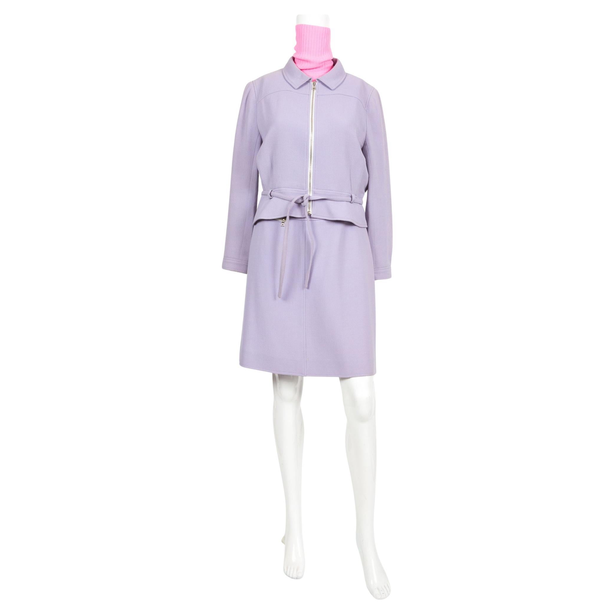 Courreges Lilac Wool Skirt Suit Size 40 fr