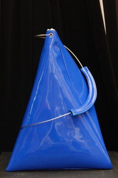 Courrèges Lozenge-Shaped Bag in Blue Vinyl