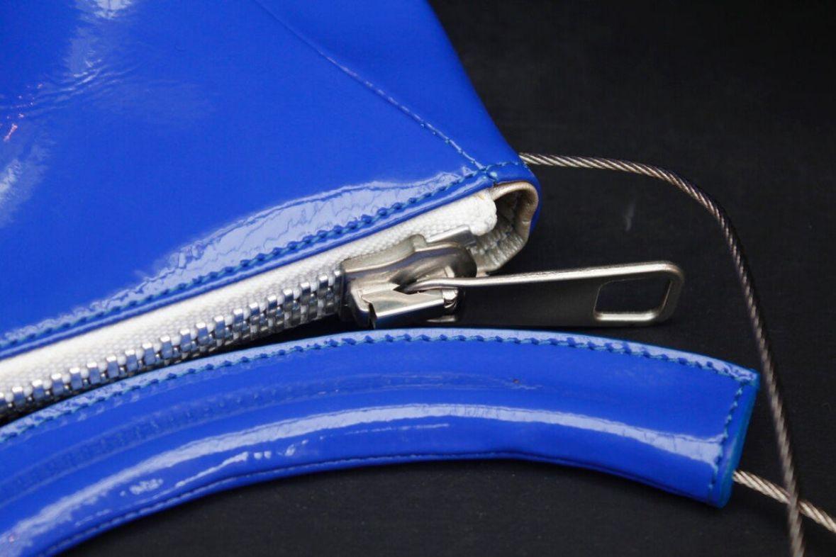 Women's Courrèges Lozenge-Shaped Bag in Blue Vinyl For Sale