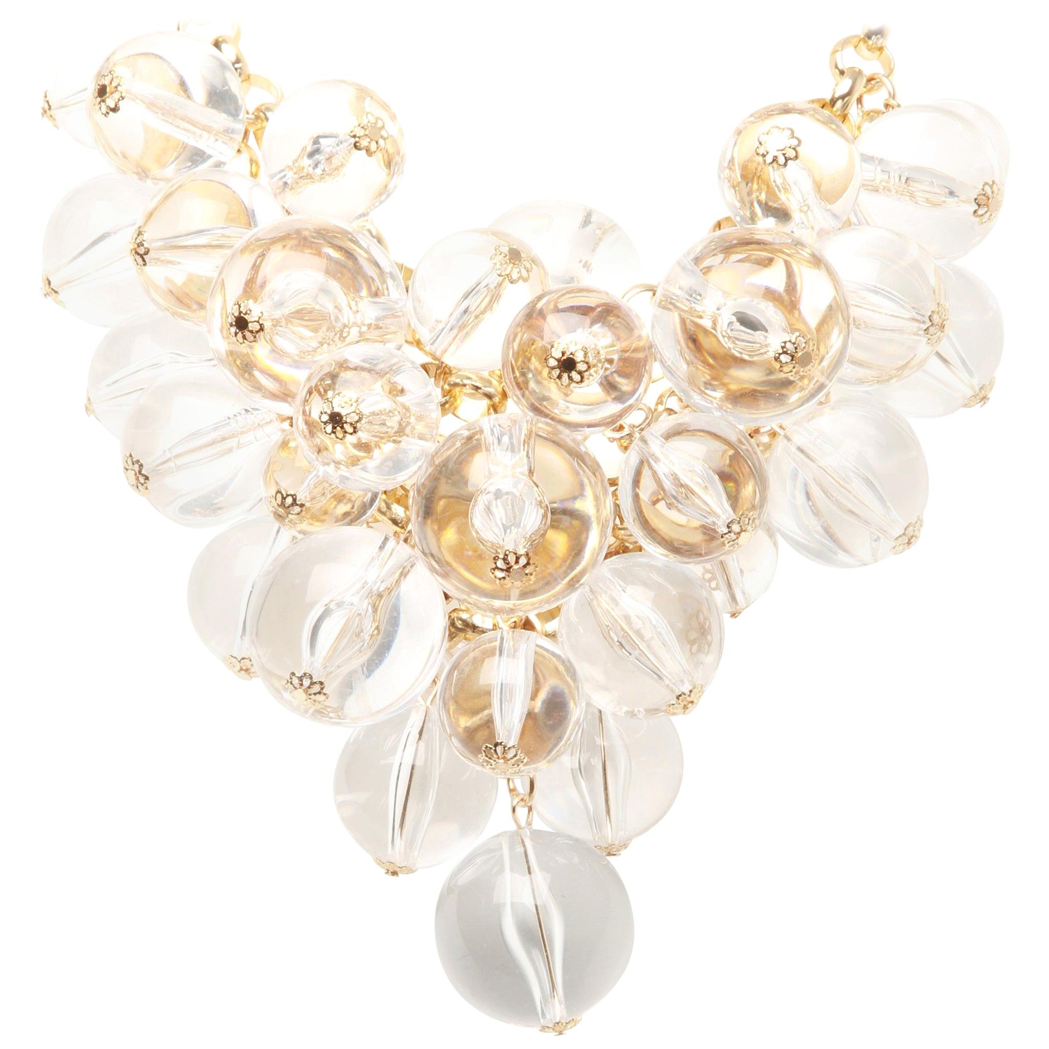 Courreges Lucite Bubble Bead Necklace  For Sale