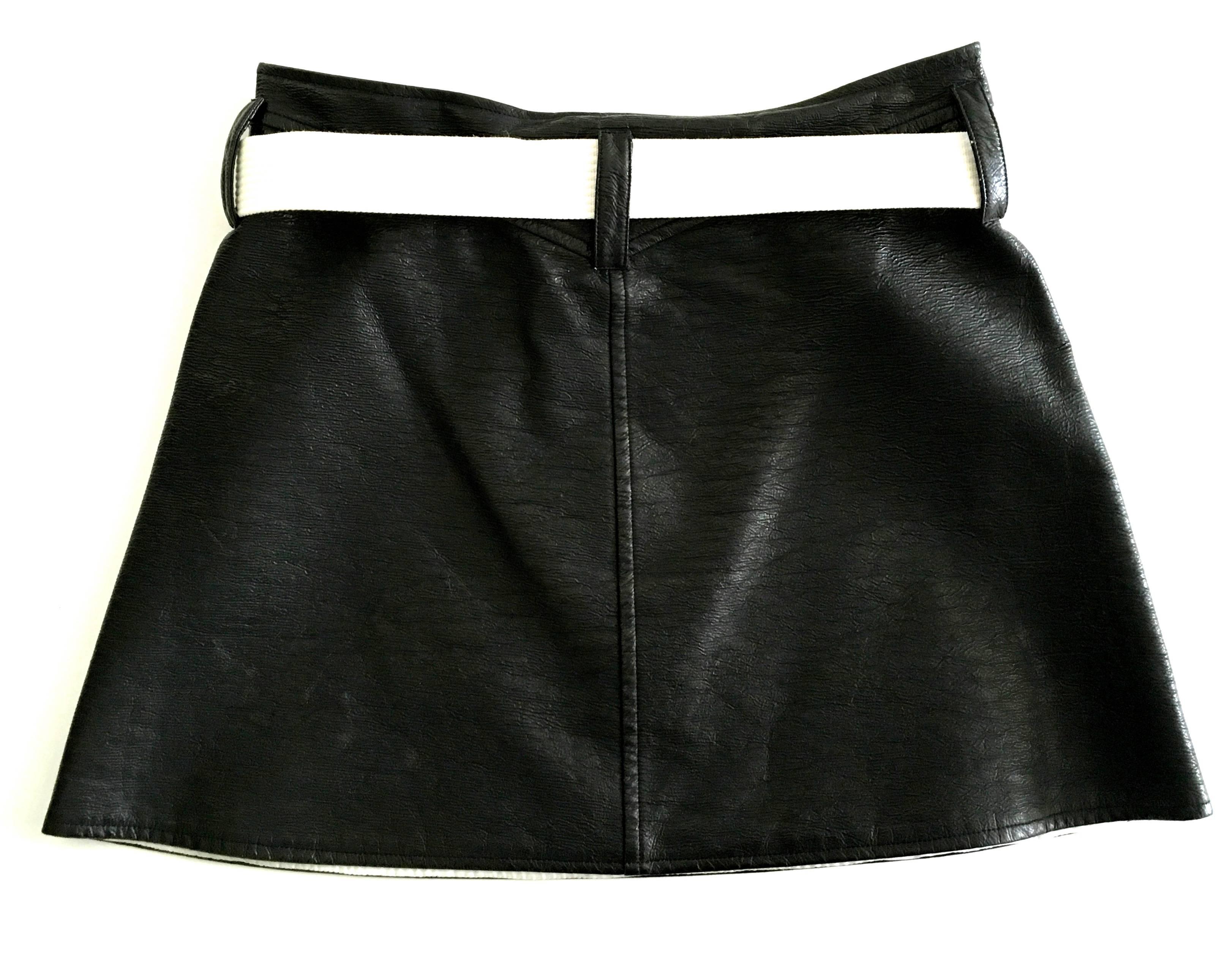 Black Courreges Mini Skirt - 1980's - Small  For Sale