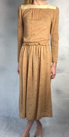 Courreges  mohair Pointelle jersey dress with floral patterns, circa 1970s