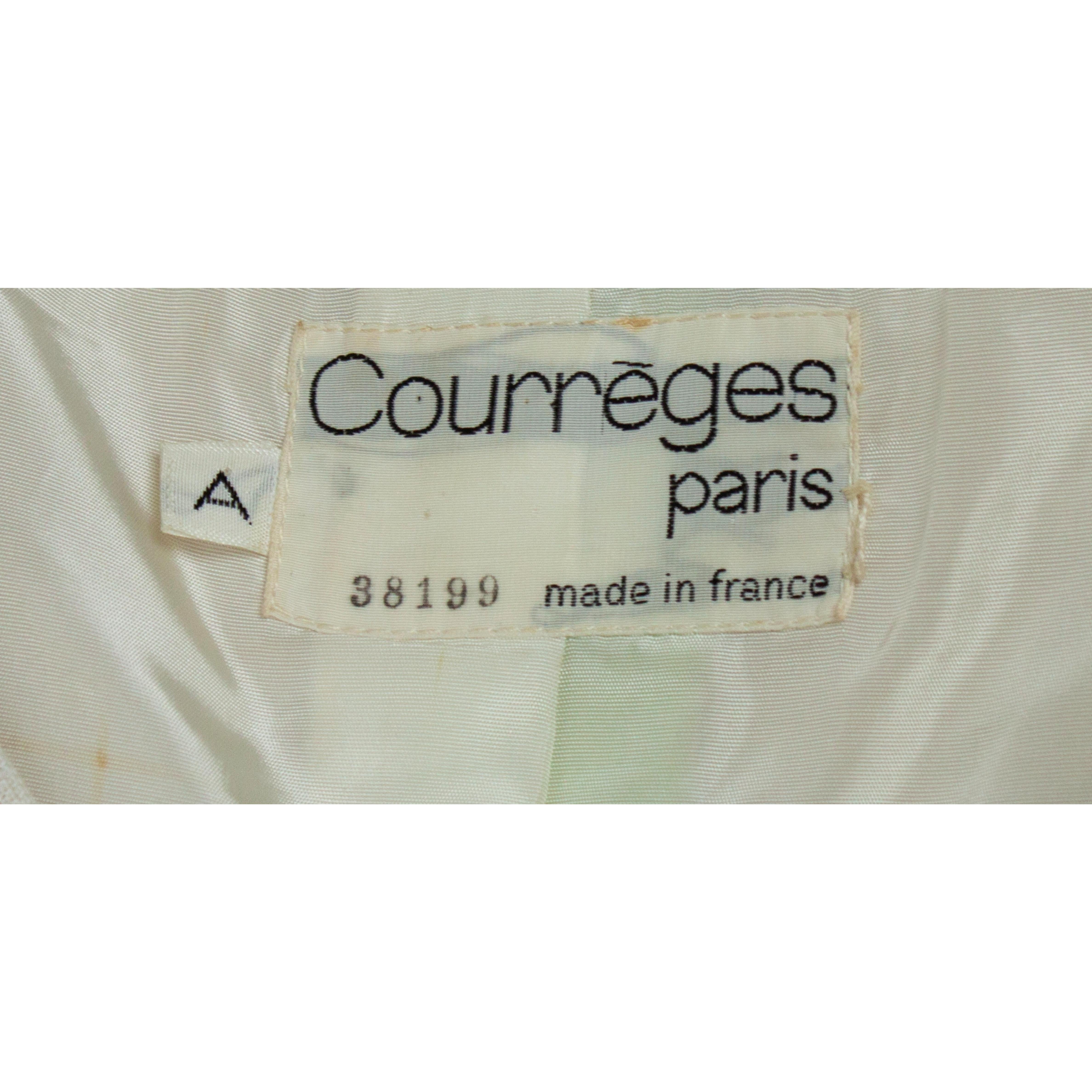 Courrèges numbered lime green and ivory wool dress. circa 1965  6