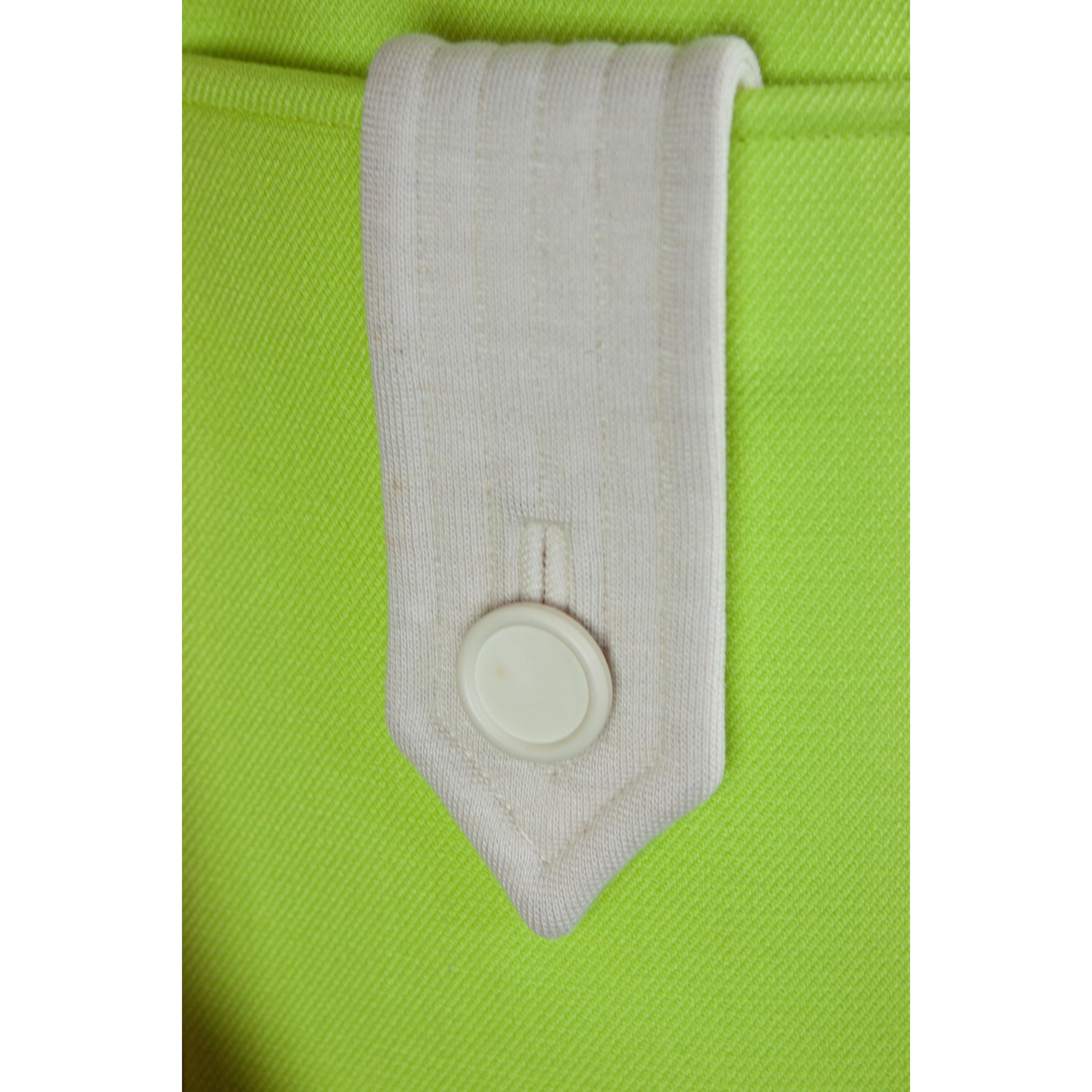 Courrèges numbered lime green and ivory wool dress. circa 1965  2