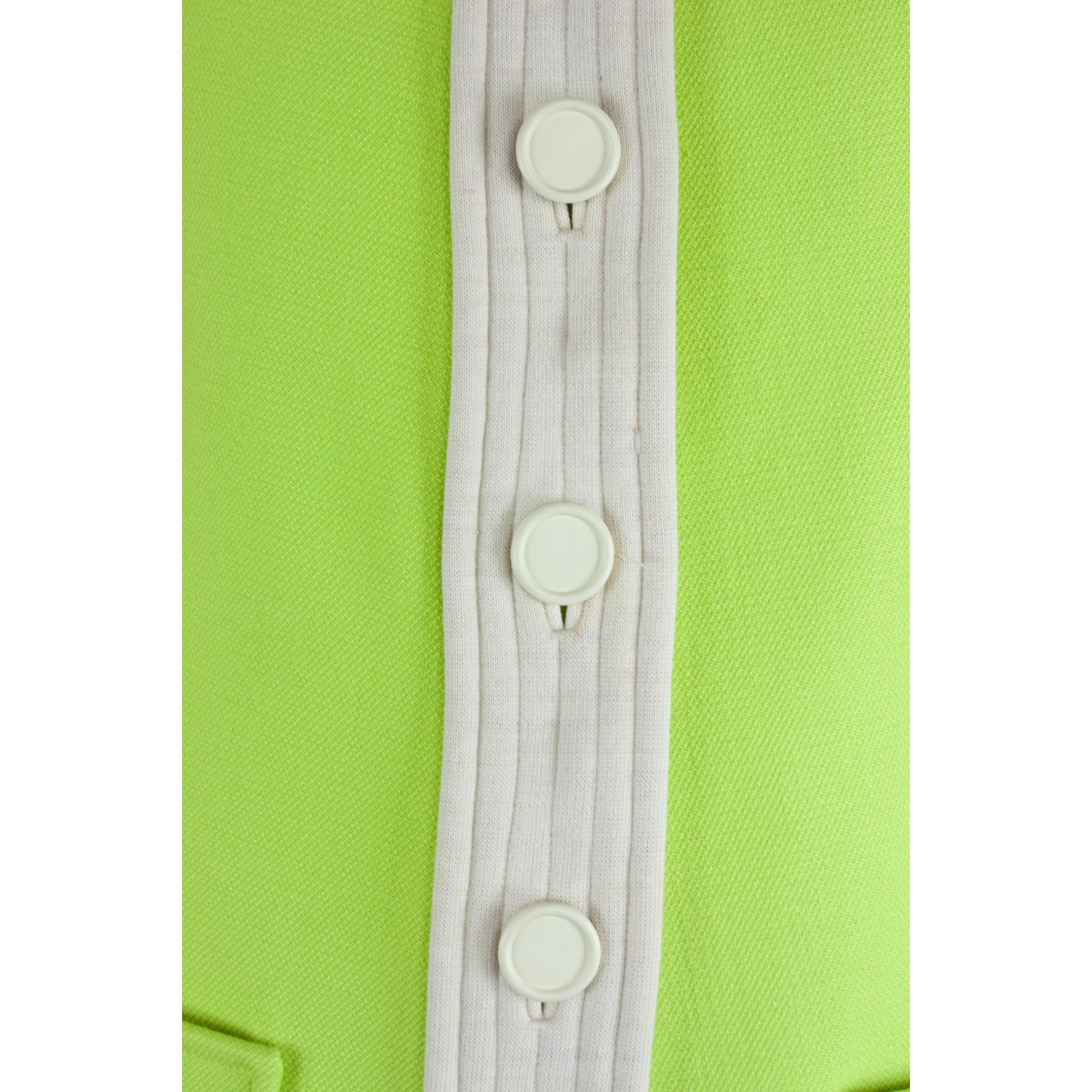 Courrèges numbered lime green and ivory wool dress. circa 1965  4