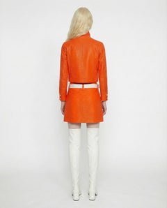 COURREGES Orange Futuristic Jacket and Mini Skirt Set late 1990