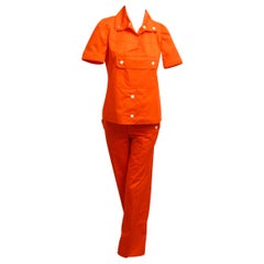 Courreges Orange & Red Top & Pant Set