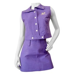 Courréges Paris 1970s Space Age Skirt & Vest Ensemble