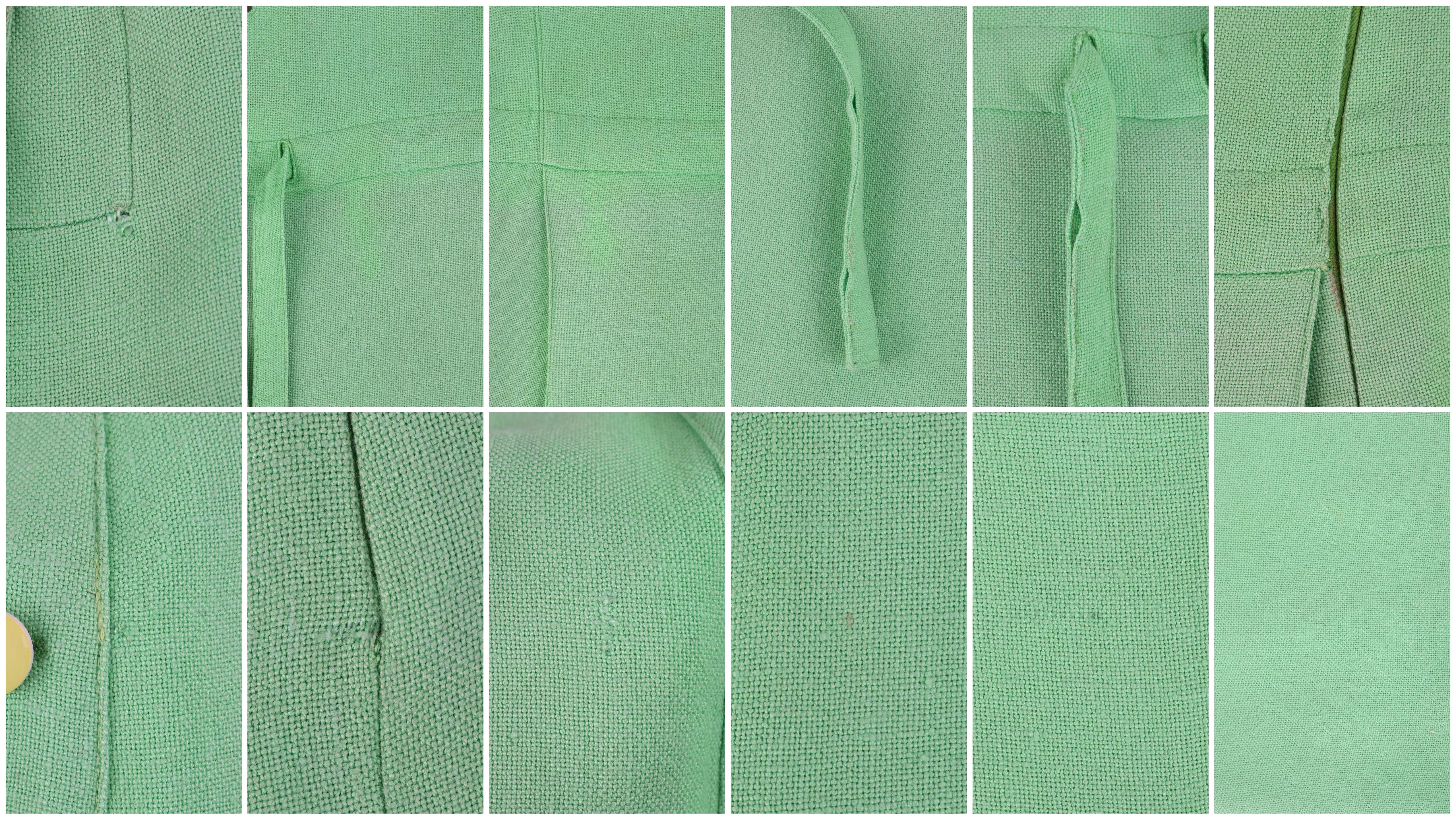 COURREGES Paris ca. 1960er Jahre Vtg Mintgrünes Midi-Tageskleid mit Krawatte vorne im Angebot 7