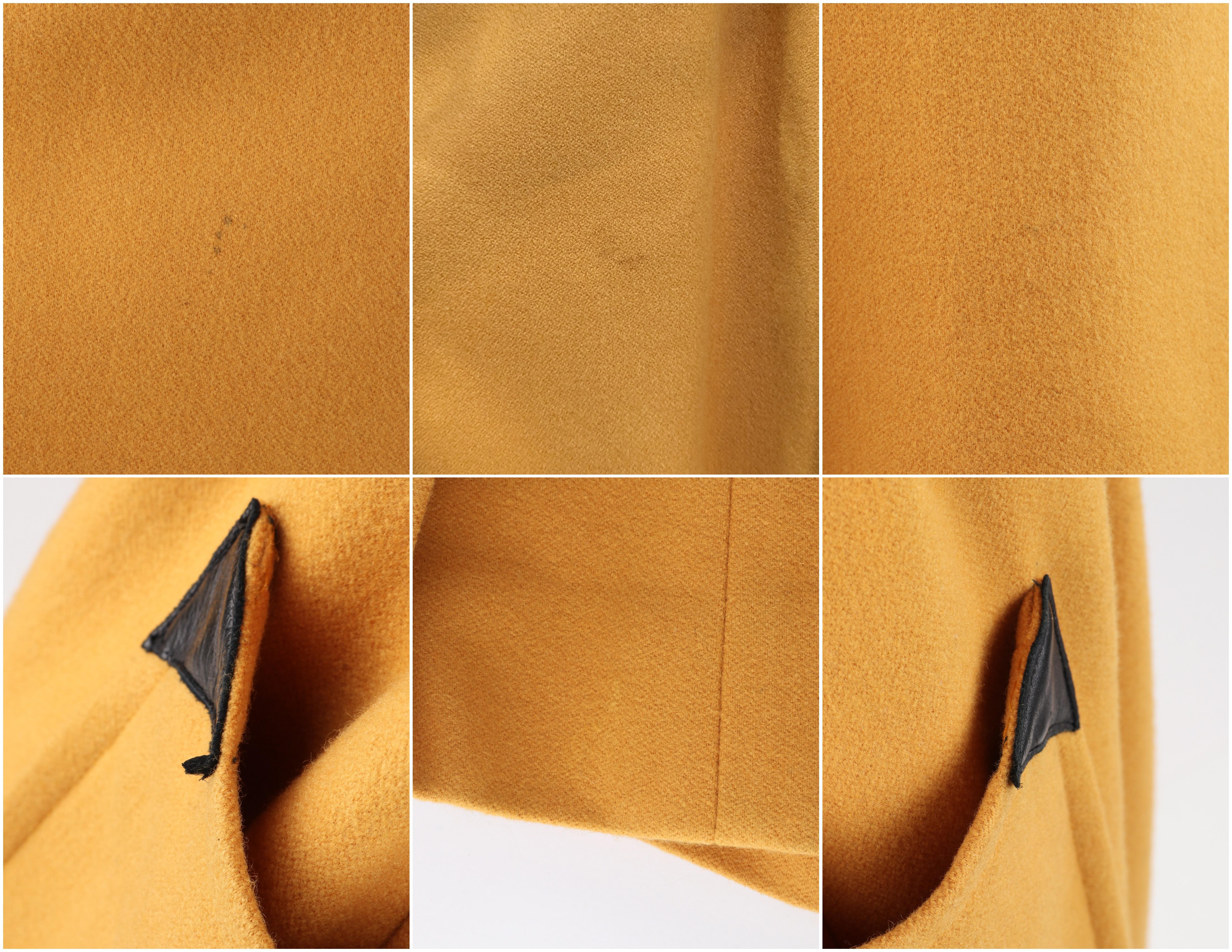 COURREGES PARIS c.1980's Vtg Yellow Wool Cashmere Pleated Wide Leg Capri Pants 6