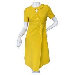 Courreges Paris Couture Future Mod 1967 Numbered Mustard Yellow Dress Harrods