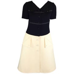 Abito Courreges Paris Demi Couture Colorblock numerato degli anni '60