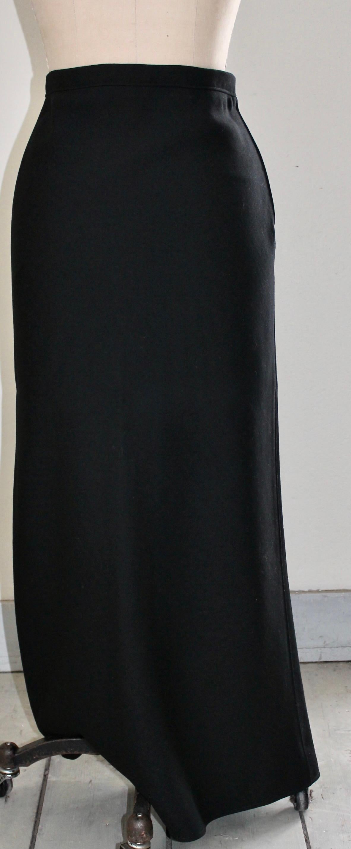 Courreges Paris Long Black Skirt In Good Condition For Sale In Sharon, CT
