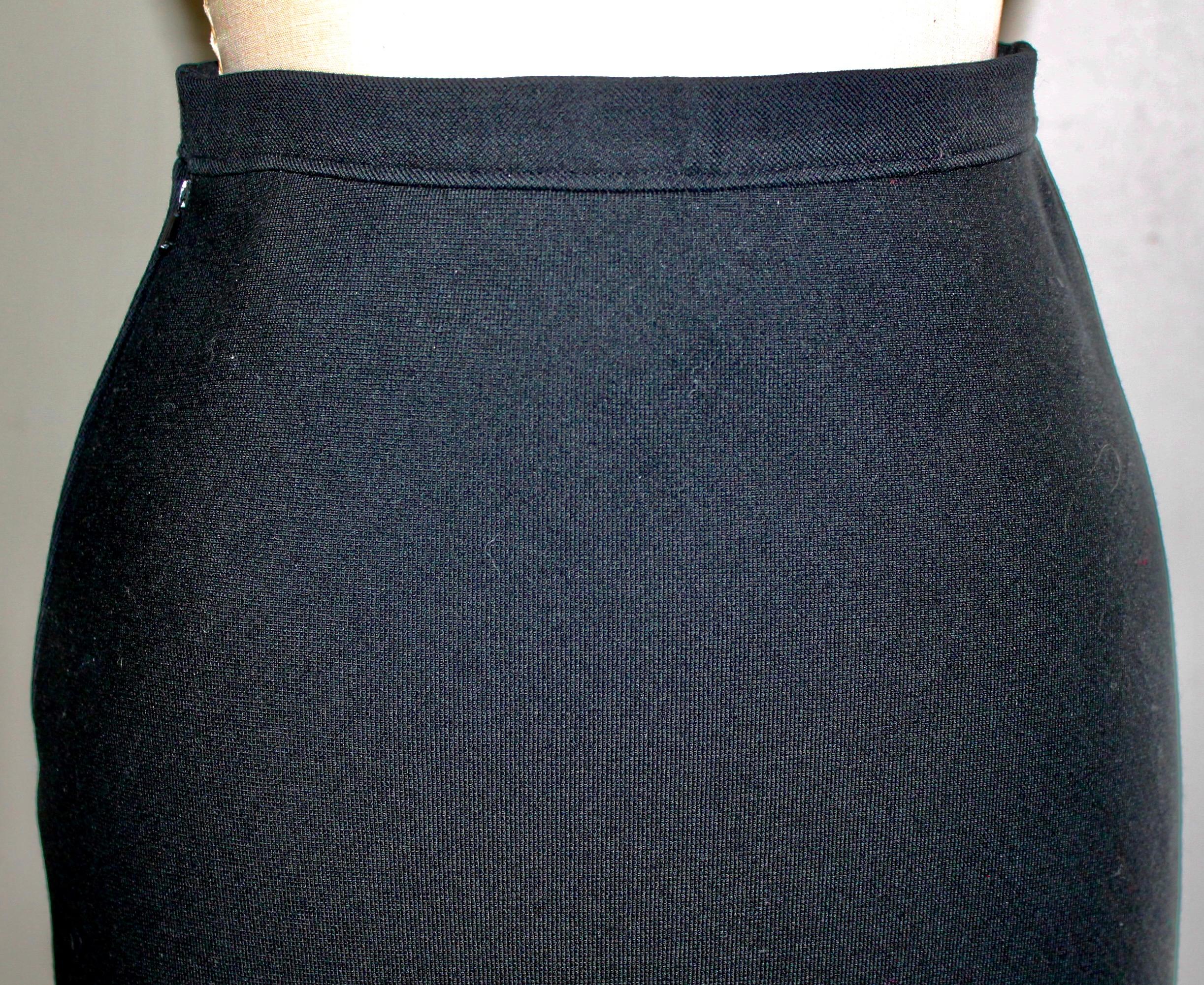 Courreges Paris Long Black Skirt For Sale 1