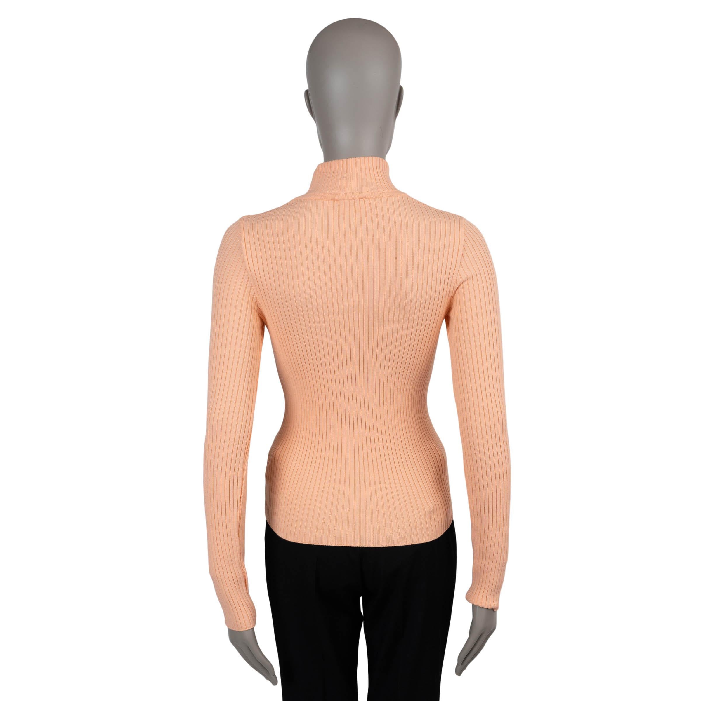 COURREGES Pfirsich Viskose & Polyester RE-EDITION RIB-KNIT Pullover S (Beige) im Angebot