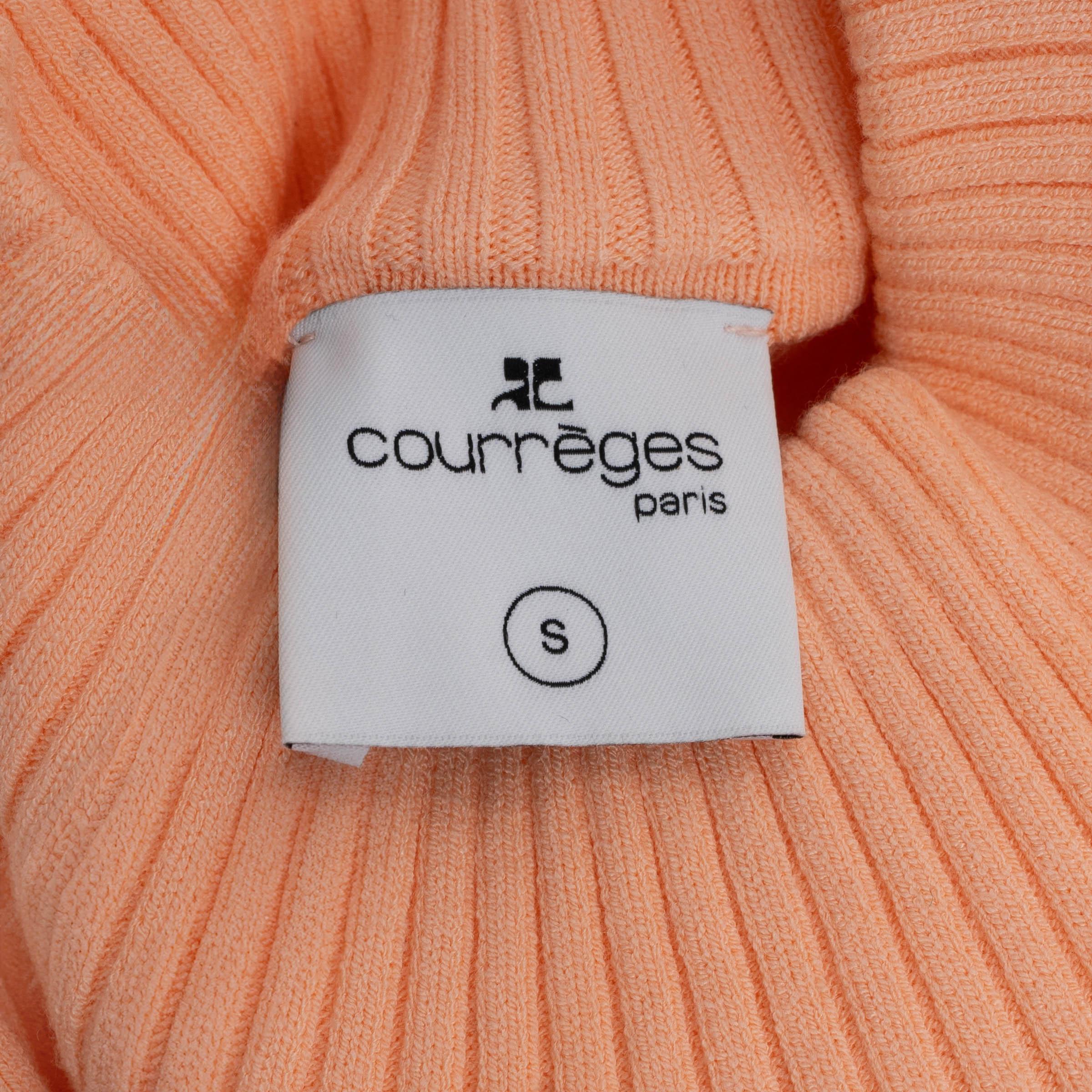 COURREGES Pfirsich Viskose & Polyester RE-EDITION RIB-KNIT Pullover S im Angebot 1