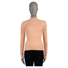 COURREGES peach viscose & polyester RE-EDITION RIB-KNIT Sweater S