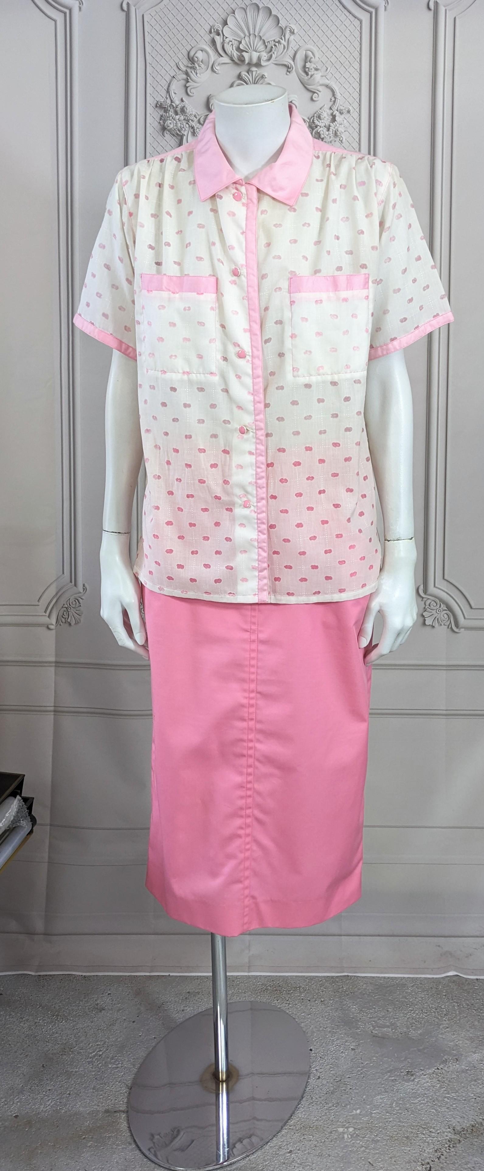 Courreges Pink Cloud Voided Blouse For Sale 2