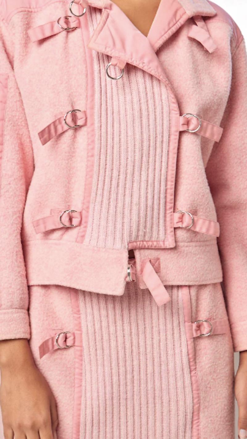 Women's Courreges Pink Wool Mohair Ensemble For Sale