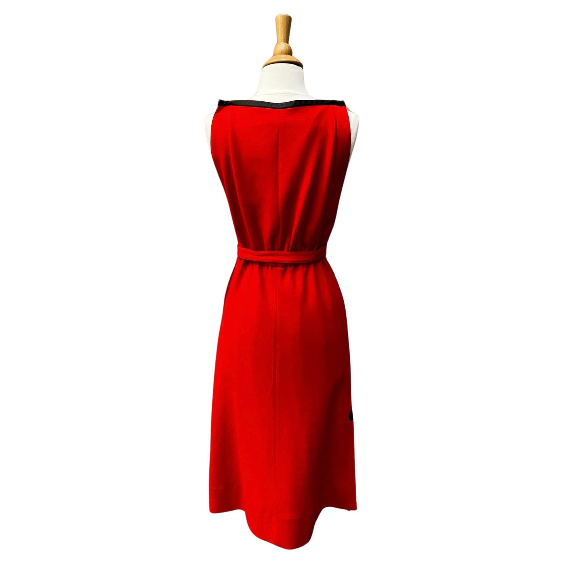 Courreges Red and Black Dress, Circa 1970s For Sale 1