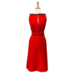 Courreges Rotes und schwarzes Kleid, ca. 1970er Jahre