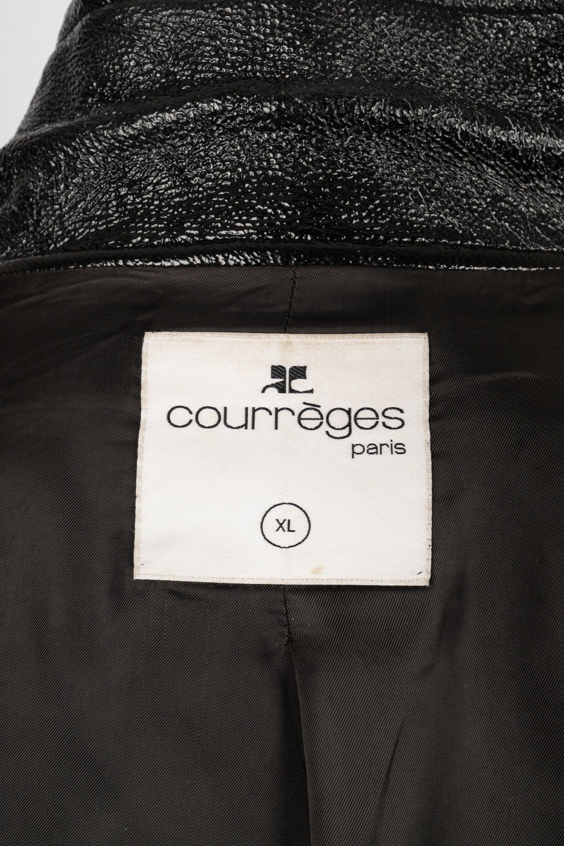 Courrèges Short Black Vinyl Men Jacket For Sale 6