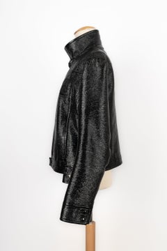 Courrèges Short Black Vinyl Men Jacket