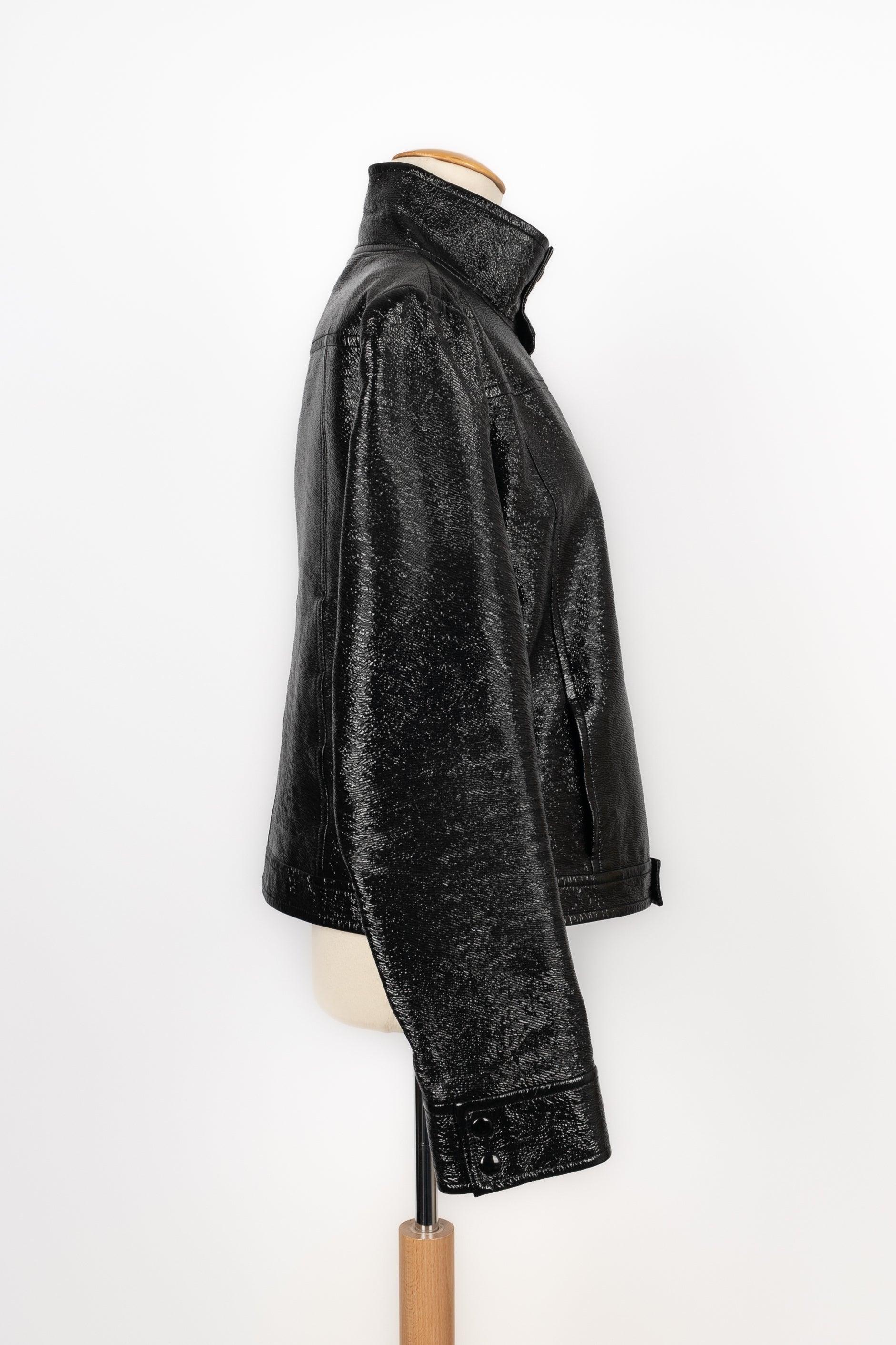 Men's Courrèges Short Black Vinyl Men Jacket For Sale