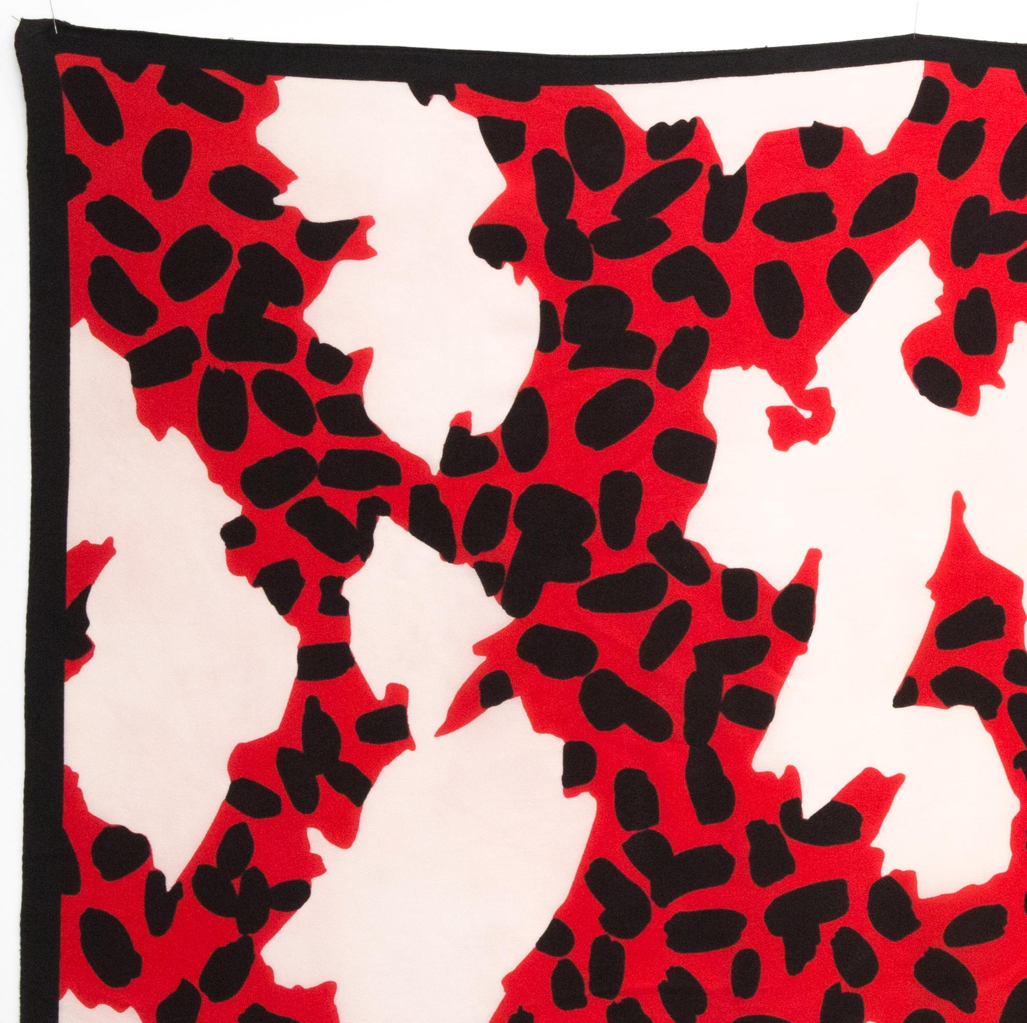Red Courreges Silk Scarf 1970s For Sale