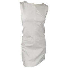 COURREGES Size 6 White Sleeveless A line Pocket Shift Dress