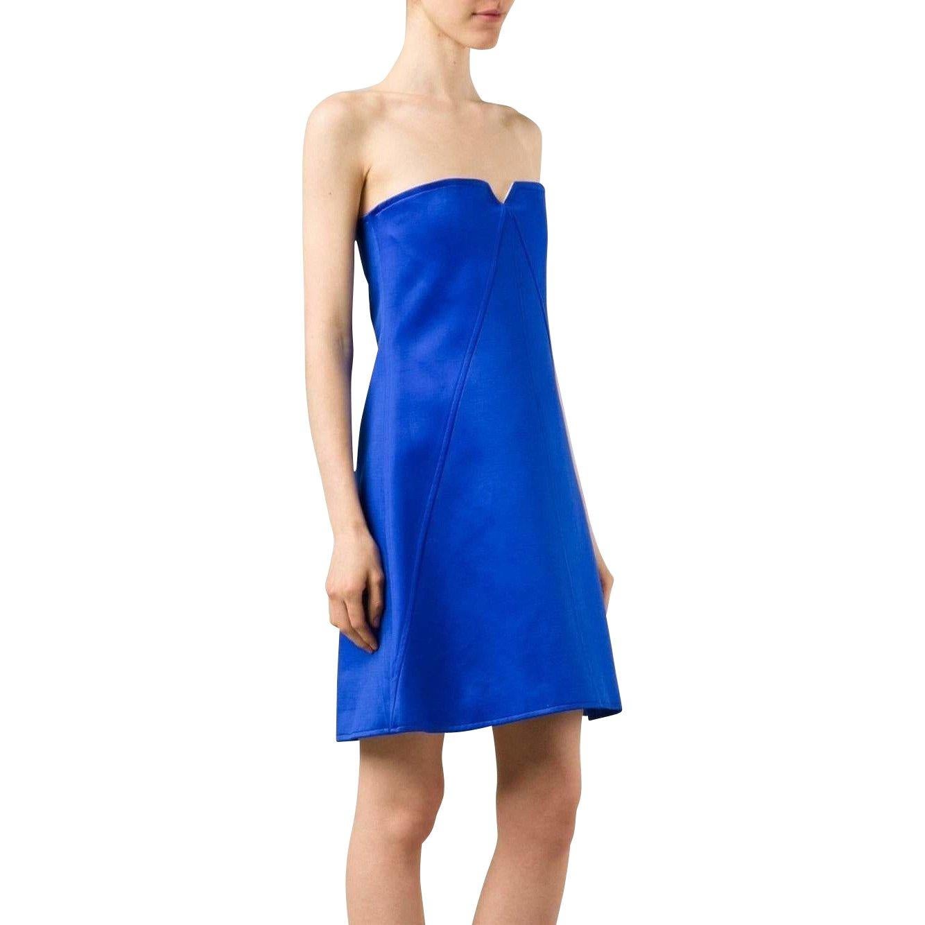 Trägerloses Kleid von Courrèges (Blau) im Angebot