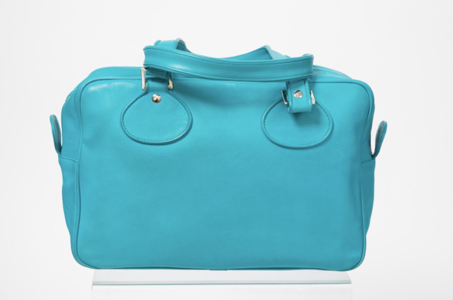 Women's Courreges Turquoise Large Bowling Bag