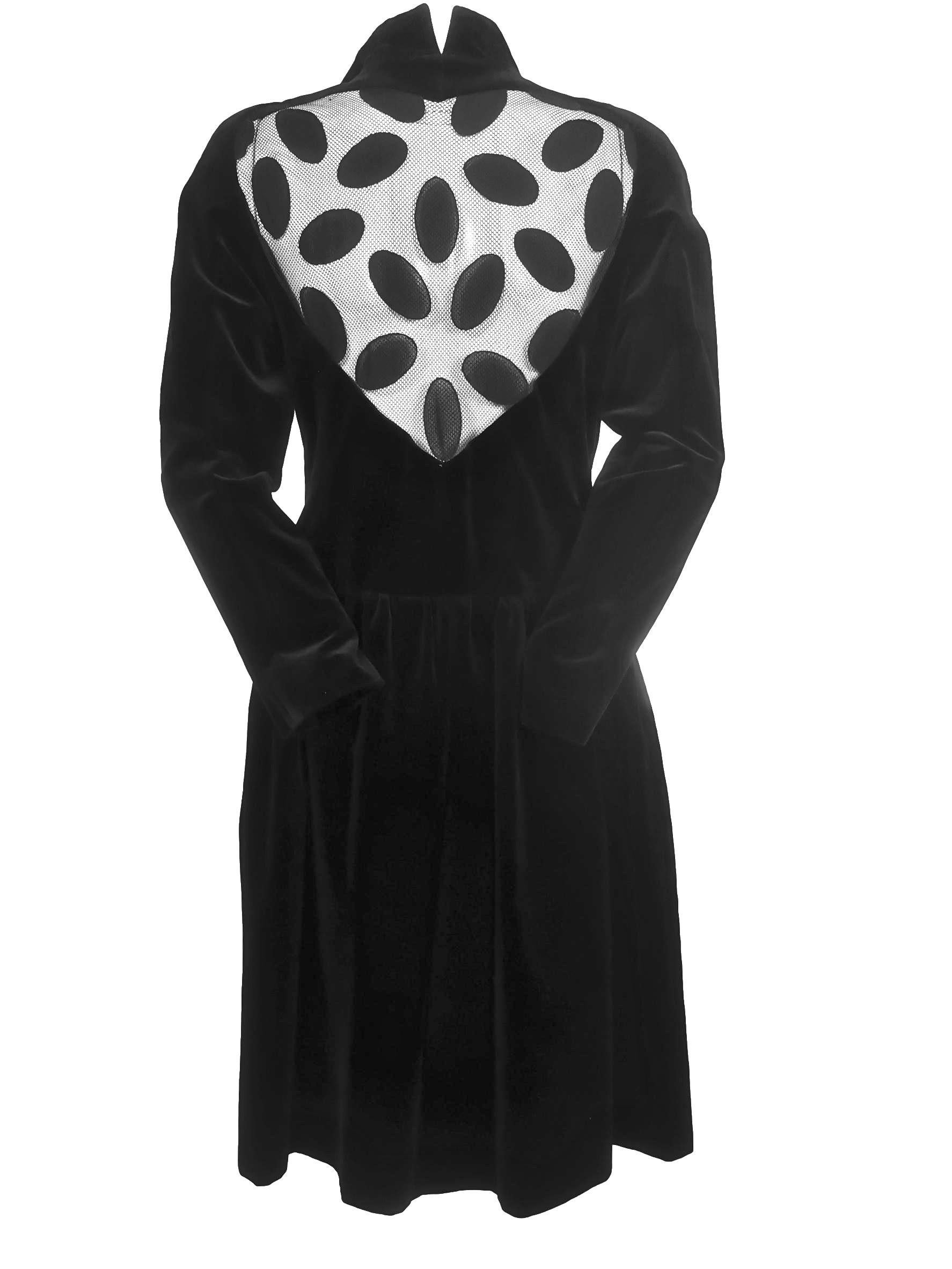 Courreges Velvet Net and Applique Back Dress For Sale 9