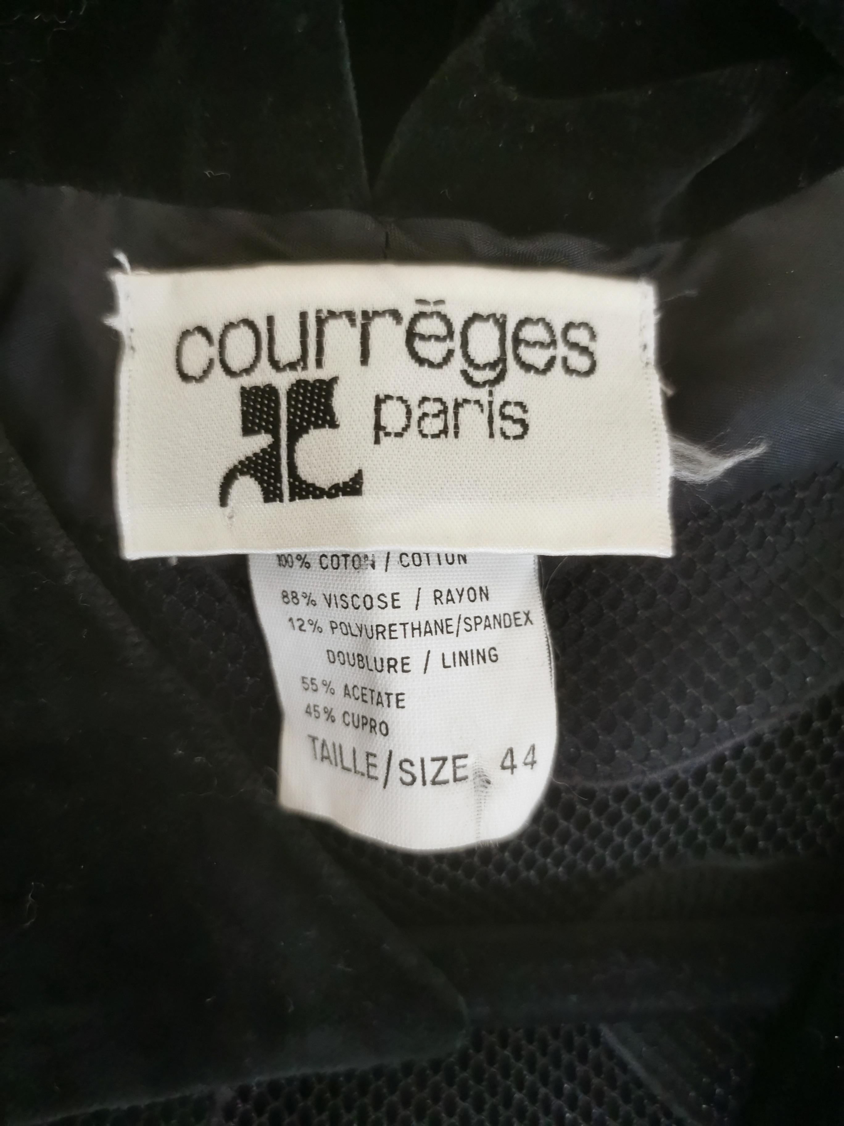 Courreges Velvet Net and Applique Back Dress For Sale 12