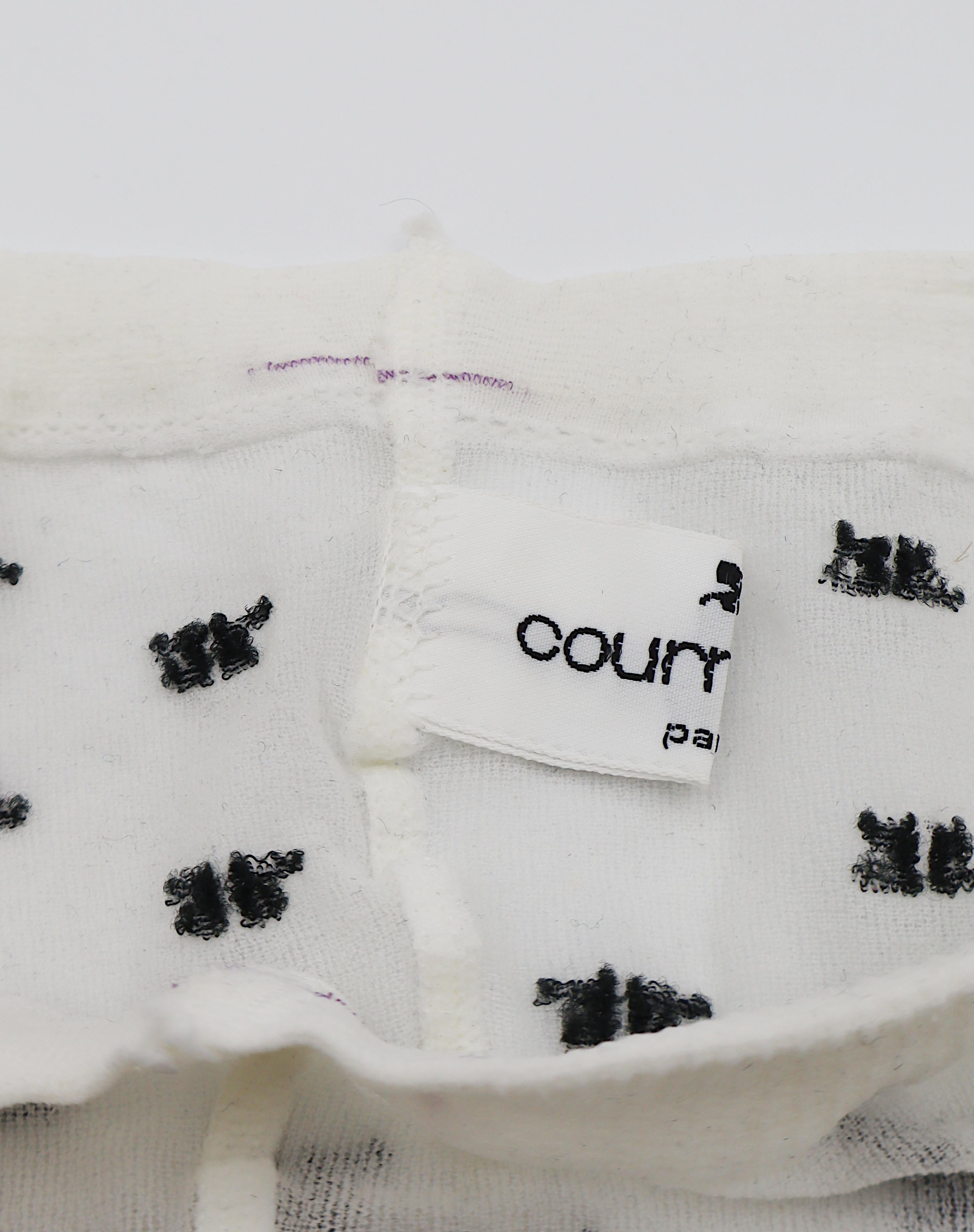 COURREGES Vintage Logo Top and Matching Tights White/Black For Sale 1
