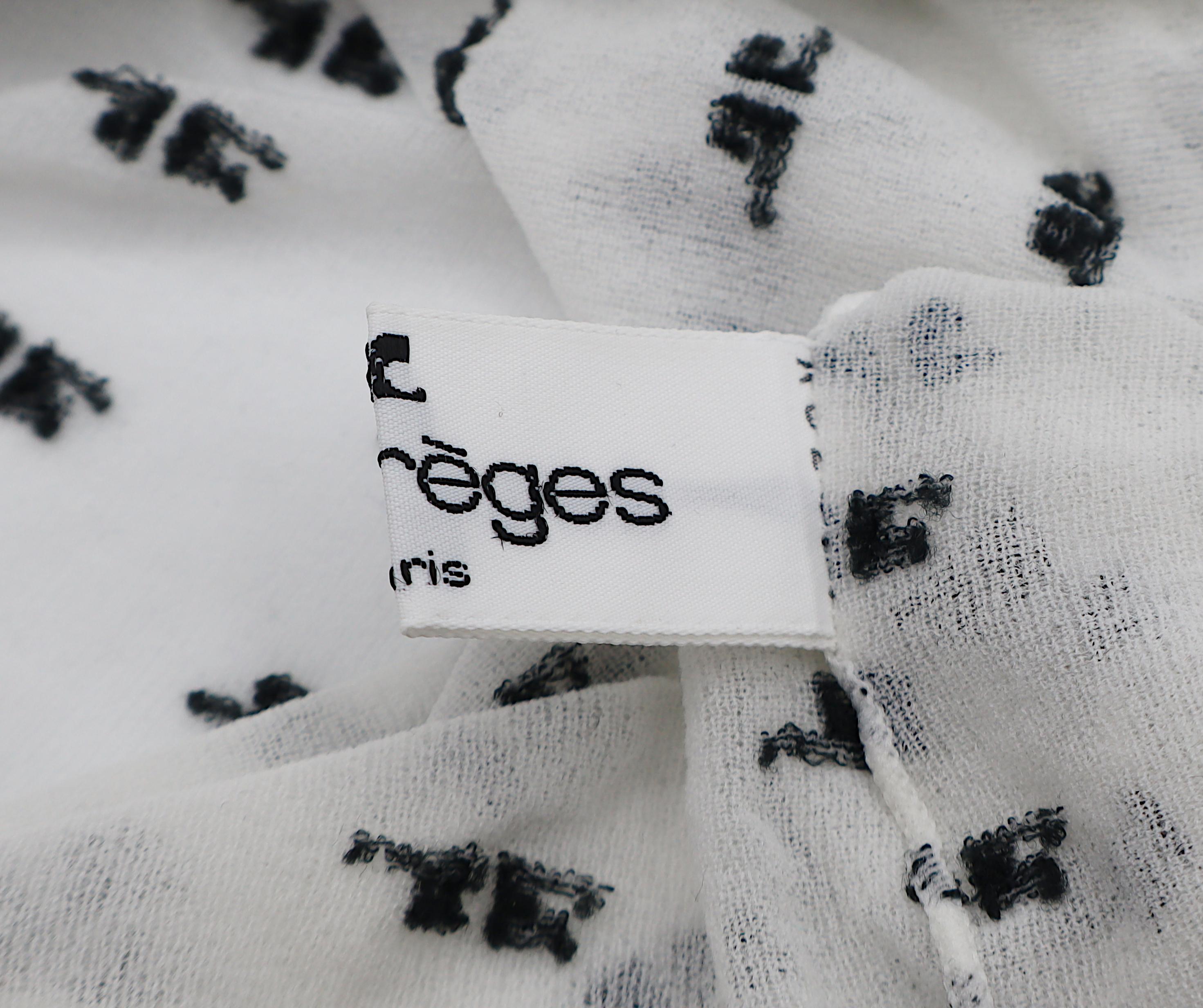 COURREGES Vintage Logo Top and Matching Tights White/Black For Sale 4