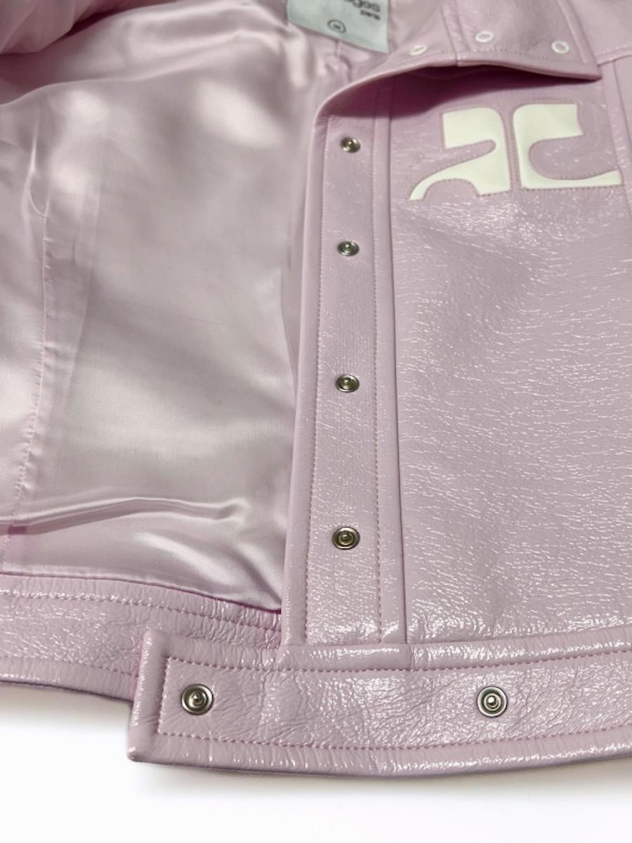 Courrèges Vintage  chaqueta de vinilo rosa Gris en venta